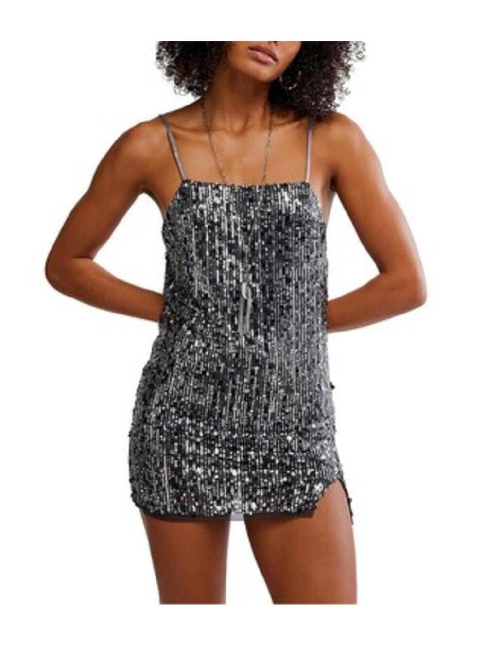NWT Free People Midnight Kiss Sequined Mini Slip Dress  Size M #1395